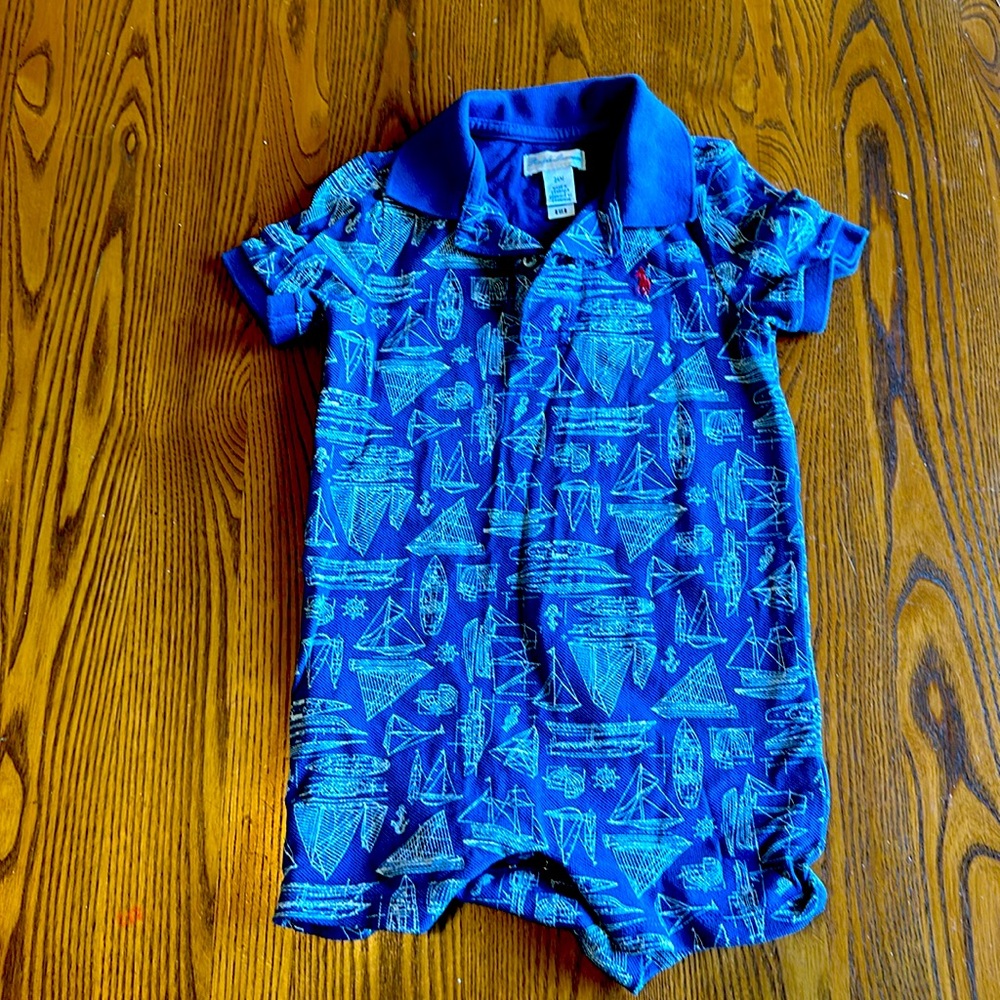Ralph lauren nautical ship / sailboat summer romper / one piece - blue